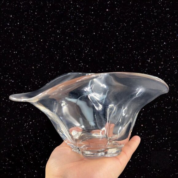 DUNCAN & MILLER Clear Canterbury Centerpiece Crimped Bowl Dish Wavy Top Vintage - Picture 14 of 16